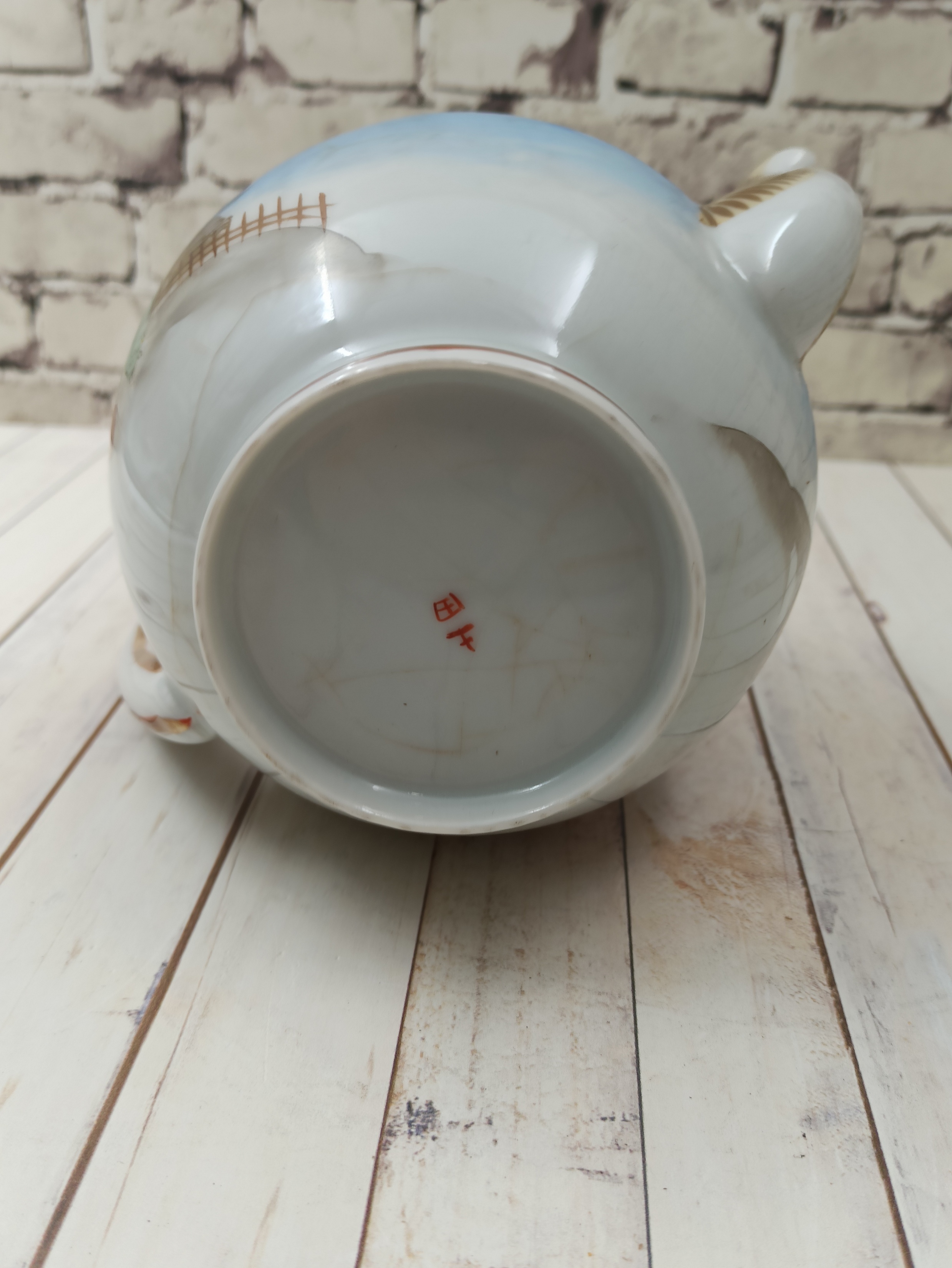 JJ231 Винтажный чайник «Гейши», ручная роспись. Япония